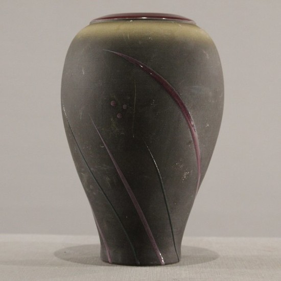 Studio Art Pottery Dark Glaze Vase