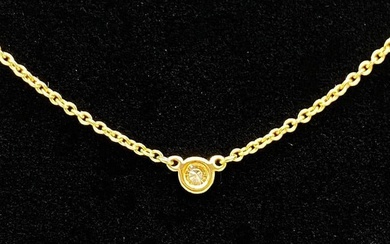 TIFFANY&Co. Tiffany Necklace Visor Yard 1PD YG 750 Diamond Single Gold Color Accessory Women's USED