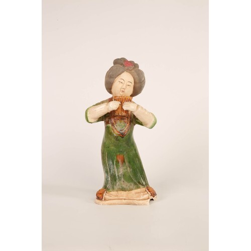 Tang style 'Green dress' Chinese Woman, glazed and painted E...