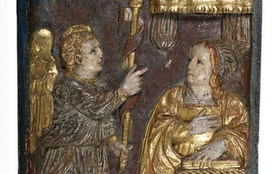 “The Annunciation”. Carved, gilded and