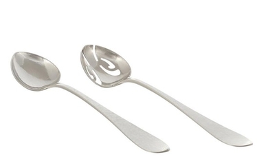 The Kalo Shop salad serving set, #F726: spoon and fork each: 2 3/8"w x 10"l
