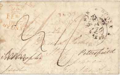 The Toulmin Packet Service Australia to U.K. Voyage 15 1847 (6 Feb.) entire letter from Scone t...