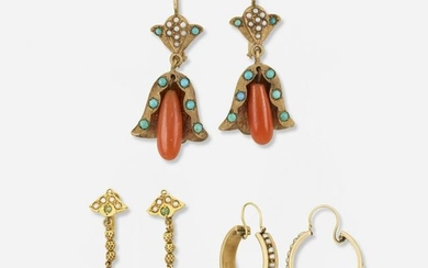 Three pairs of vintage earrings