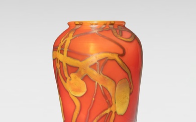 Tiffany Studios Red Paperweight Vase