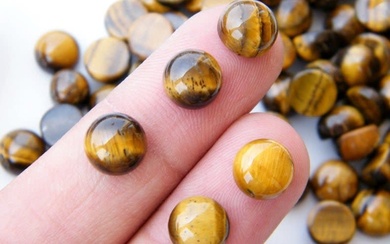 Tiger's Eye 6 MM Round Cabochon 25 Pieces