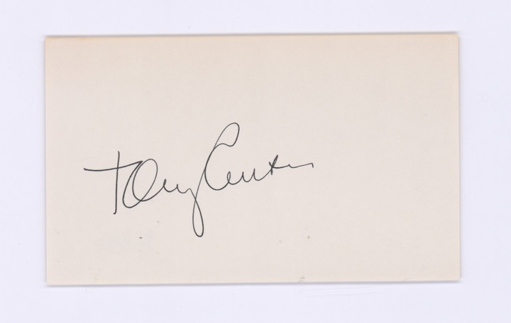 Tony Curtis Signed Index Card Beckett COA