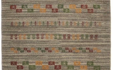 Tribal Design Brown Thick Pile 33X49 Gabbeh Oriental Rug Handmade Wool Carpet