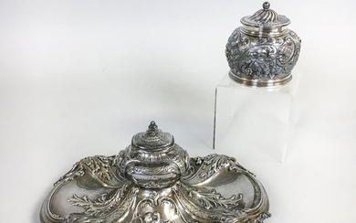 Two Gorham Sterling Silver Inkwells