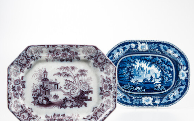 Two Transfer-decorated Platters