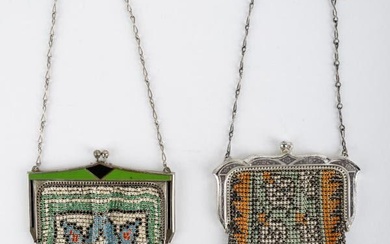 Two Whiting & Davis Antique Handbags