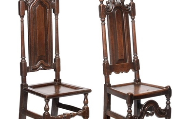 Two similar James II oak chairs