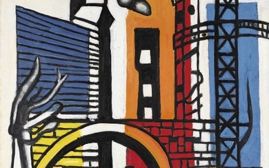 UNE VOITURE À BRAS DANS UN PAYSAGE, Fernand Léger