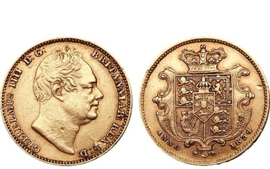 United Kingdom. William IV AV 1/2 Sovereign.