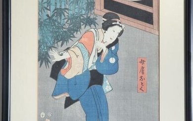 Utagawa Kunisada "Geisha" Japanese Woodcut Print