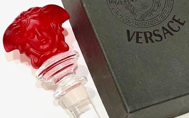 VERSACE Red Crystal Medusa Decanter Bottle Stopper in Original Box