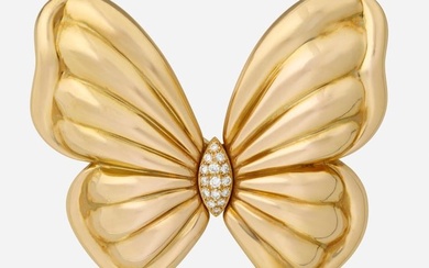 Van Cleef & Arpels, Diamond and gold butterfly brooch