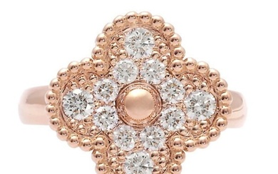 Van Cleef & Arpels Vintage Alhambra K18PG Pink Gold Ring