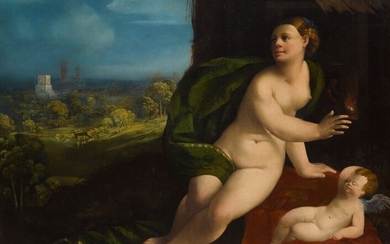 Venus and Cupid in a landscape, Giovanni di Niccolò de Lutero, called Dosso Dossi