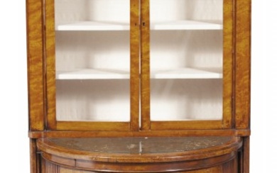 Victorian Walnut Bookcase Cabinet