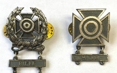 Vintage Rifle Grenade Badge Pins Lot Of 2