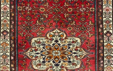 Vtg Handmade Persian Fringed Wool Rug