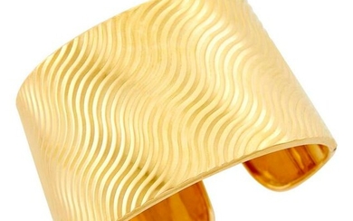 Wide Gold Cuff Bangle Bracelet