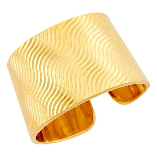 Wide Gold Cuff Bangle Bracelet