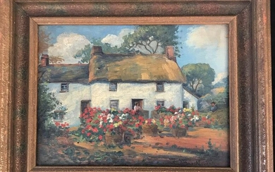 William T. Brocklebank 1920's oil on Board of House