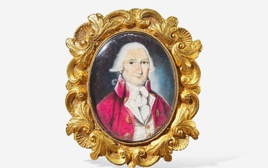 William Verstille (1757-1803), Portrait miniature of a gentleman in red, circa 1785