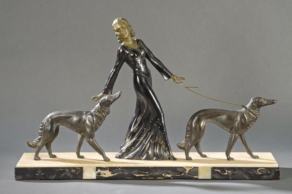 Woman with Greyhounds