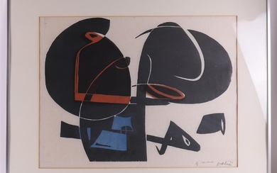 Zee van der, Jan (Leeuwarden 1898-1988) "Composition", signé 'J vd Zee' en '66, gravure sur...