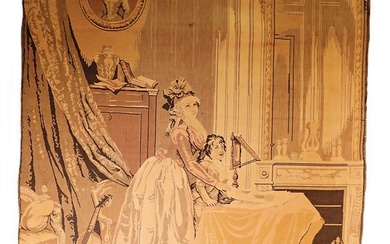 tapestry, from the late 19th century, scene, the Madame GELY, second wife of DANTON, with her