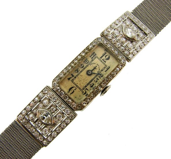 Patek PHILIPPE Platinum Diamond Ladies WATCH Wristwatch