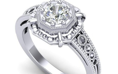 0.53 ctw VS/SI Diamond Ring 18k White Gold - REF-136F4M