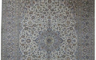 10' x 13' IVORY BLUE Persian Kashan Rug 81232