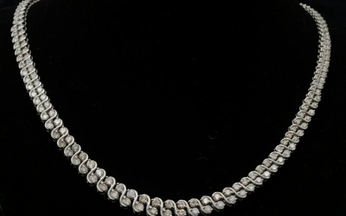 10.00ctw SI1-SI2/H-J Diamond Platinum 17" Necklace