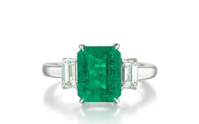 A 2.34-Carat Emerald and Diamond Ring