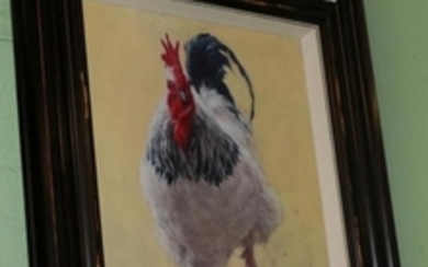S Stockdale, Rooster, oil on canvas, 49.5cm by 39.5cm.