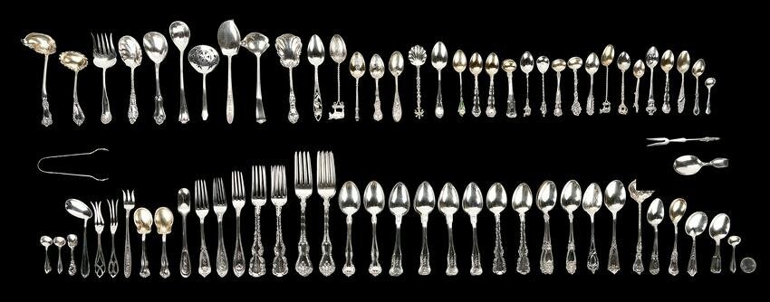 108 Pcs. Assorted Flatware, Sterling & Coin