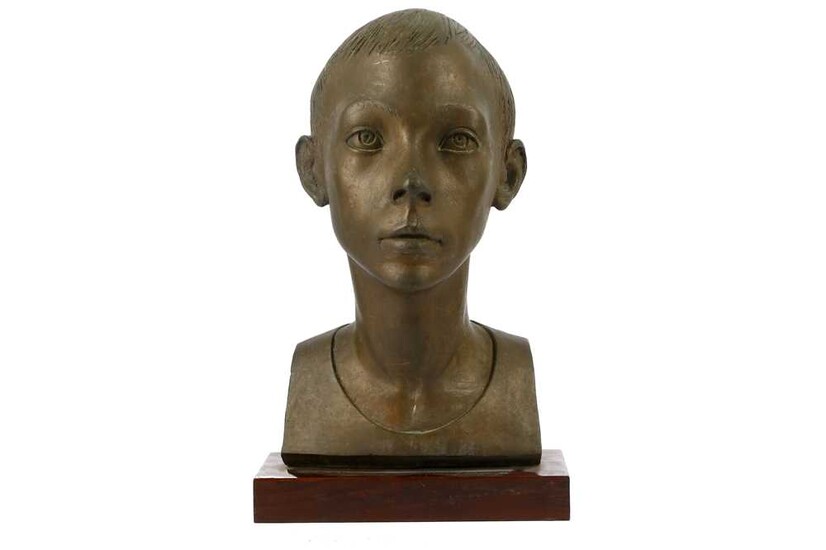 A first half 20th Century bronze bust of a...