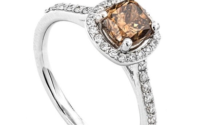 1.24 tcw Diamond Ring - 14 kt. White gold - Ring - 1.00 ct Diamond - 0.24 ct Diamonds - No Reserve Price