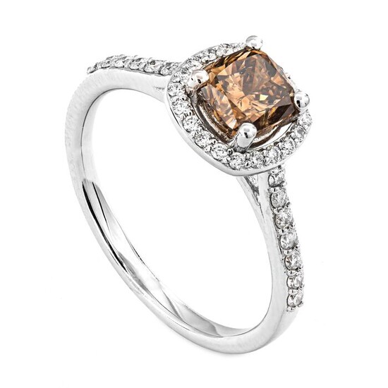 1.24 tcw Diamond Ring - 14 kt. White gold - Ring - 1.00 ct Diamond - 0.24 ct Diamonds - No Reserve Price