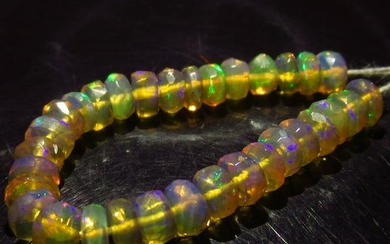 5.57 Ct Genuine 32 Drilled Round Faceted Opal Beads