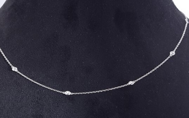 14 kt. White gold - Necklace - 0.50 ct Diamond