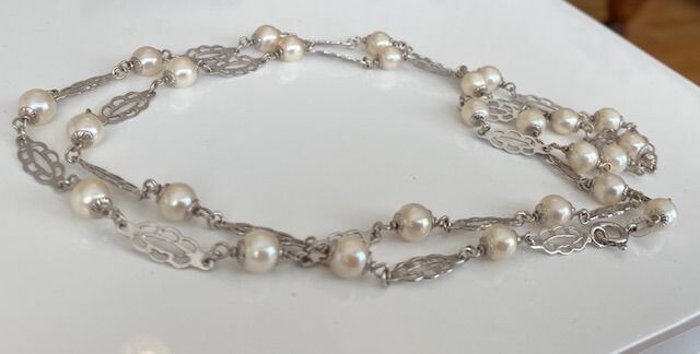 14 kt. White gold - Necklace Pearl