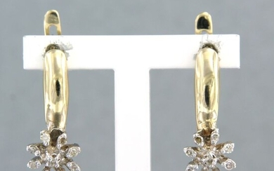 14 kt. White gold, Yellow gold - Earrings - 0.15 ct Diamond