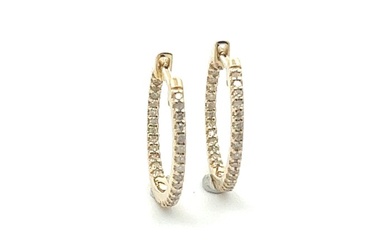 14 kt. Yellow gold - Earring, Earrings - 0.22 ct Diamond
