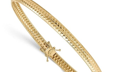 14k Yellow Gold Polished Textured