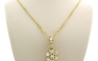 14k en 18k goud Yellow gold - 14k necklace - 18k pendant - 1.30 ct Diamond