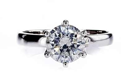1.51 Ct Round Diamond Ring - 14 kt. White gold - Ring Diamond - No Reserve